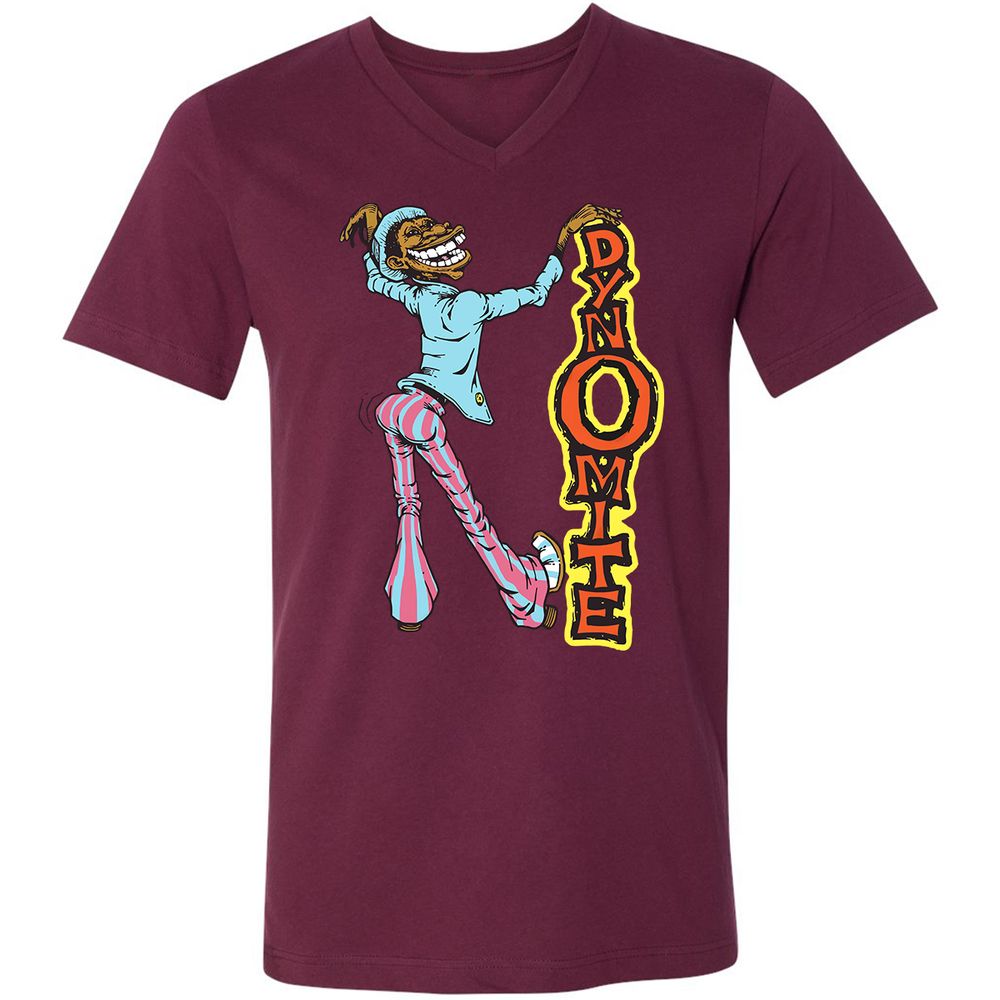 Unisex V-Neck T-Shirt - 4X4D21NY - Maroon - 6