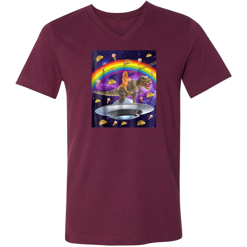 Unisex V-Neck T-Shirt - NL14CKS9 - Maroon - 6