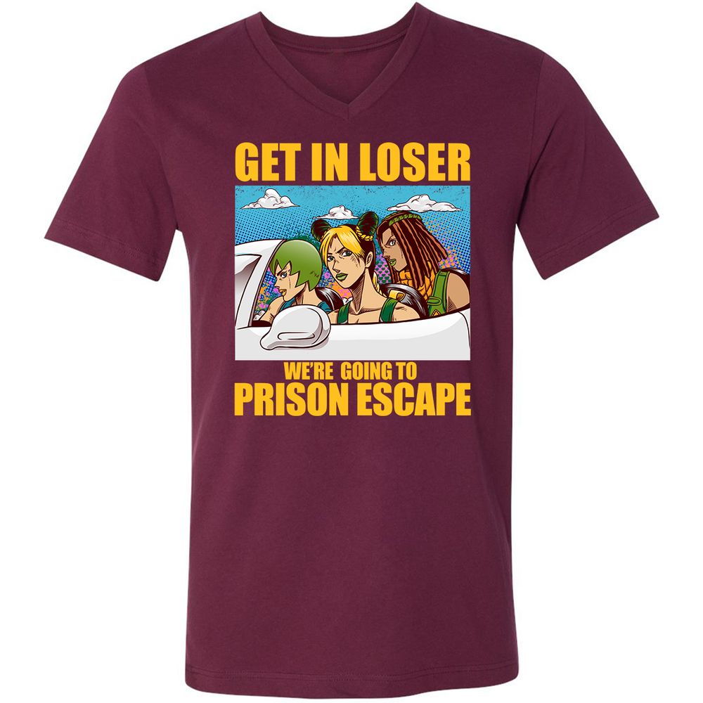 Unisex V-Neck T-Shirt - TQSQTHW4 - Maroon - 6