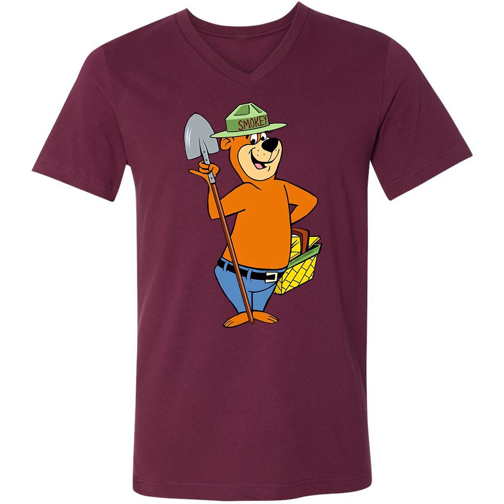Unisex V-Neck T-Shirt - YSTRPZ4H - Maroon - 6