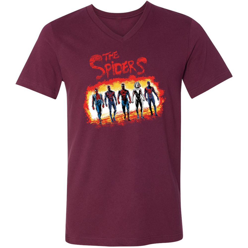 Unisex V-Neck T-Shirt - 6V7BQMEZ - Maroon - 6