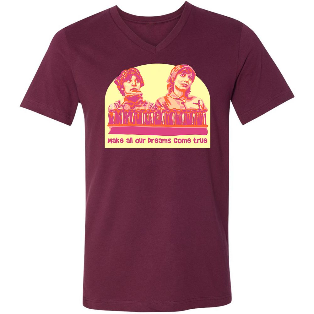 Unisex V-Neck T-Shirt - 3KA91UEZ - Maroon - 6