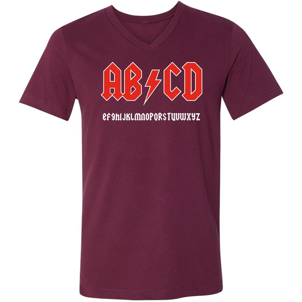 Unisex V-Neck T-Shirt - JTD8LHAL - Maroon - 6