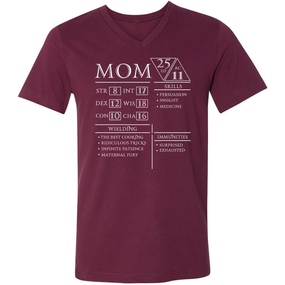 Unisex V-Neck T-Shirt - 5S7HEB3K - Maroon - 6