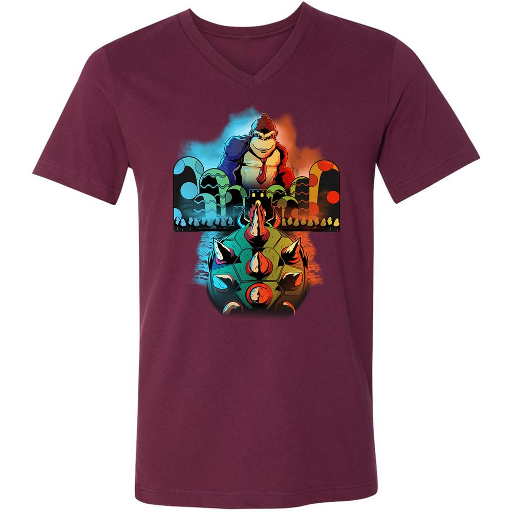 Unisex V-Neck T-Shirt - TJYT7E5V - Maroon - 6