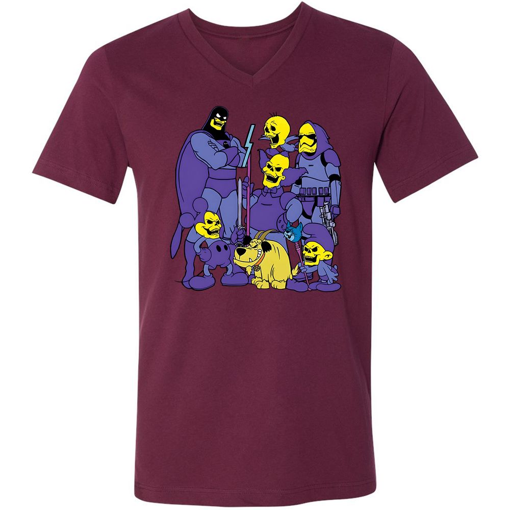 Unisex V-Neck T-Shirt - Y1G2K1KQ - Maroon - 6