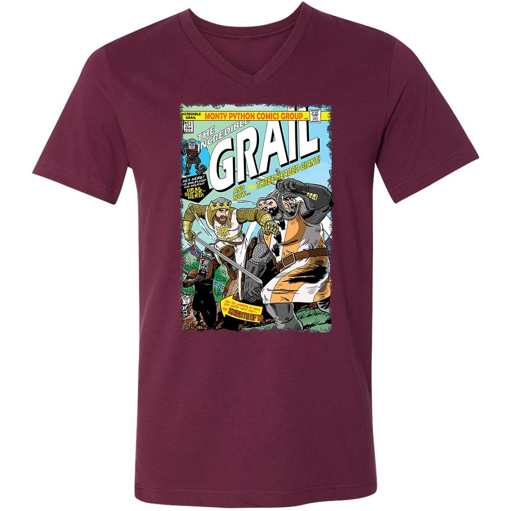 Unisex V-Neck T-Shirt - J297TTQU - Maroon - 6