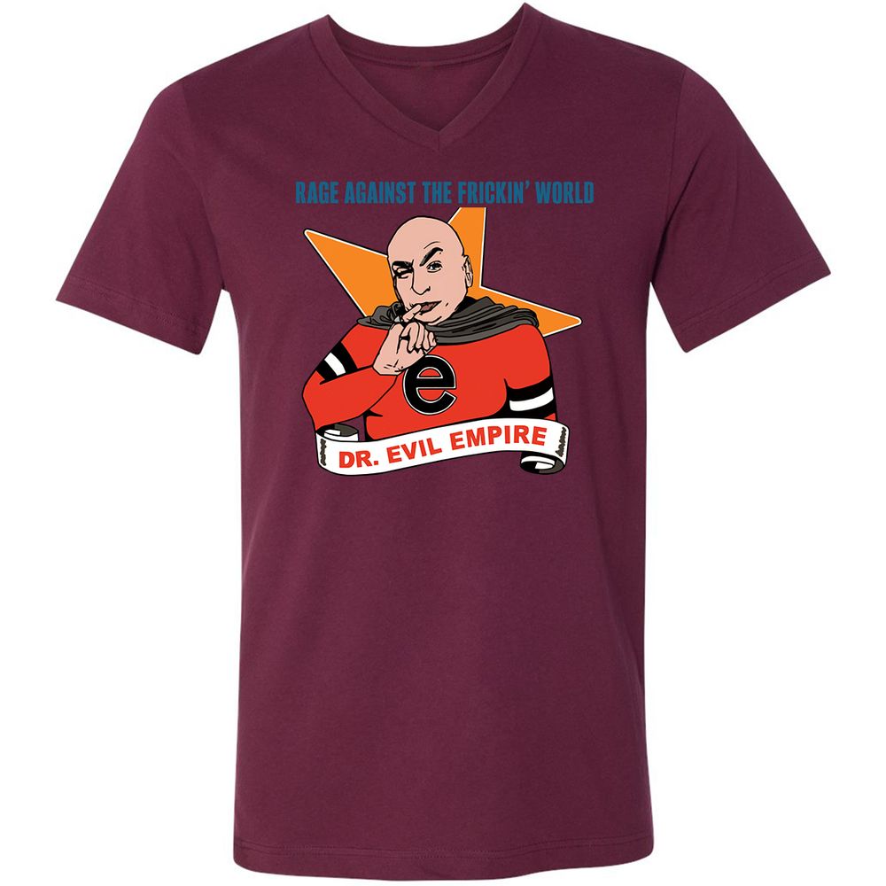 Unisex V-Neck T-Shirt - RNVB1KM3 - Maroon - 6