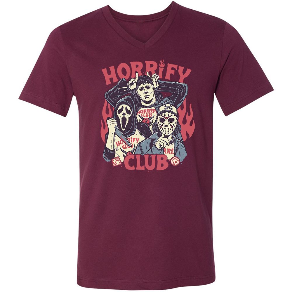 Unisex V-Neck T-Shirt - D4KH9HC6 - Maroon - 6