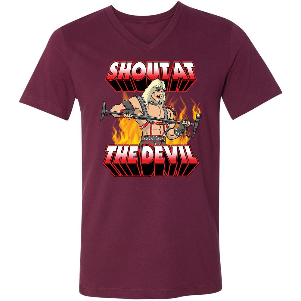 Unisex V-Neck T-Shirt - JLSVPAQG - Maroon - 6