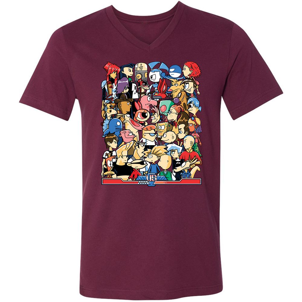 Unisex V-Neck T-Shirt - 5JV6KJVH - Maroon - 6