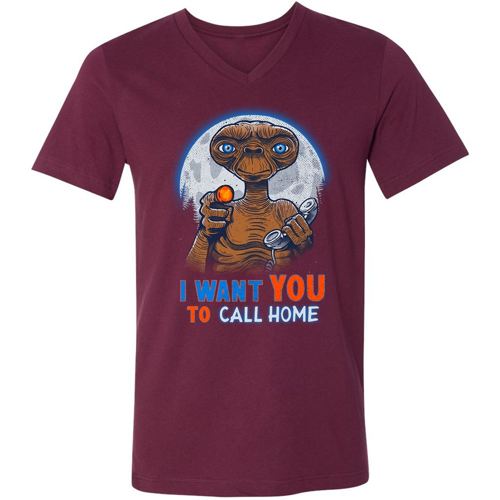 Unisex V-Neck T-Shirt - T2XW14X6 - Maroon - 6