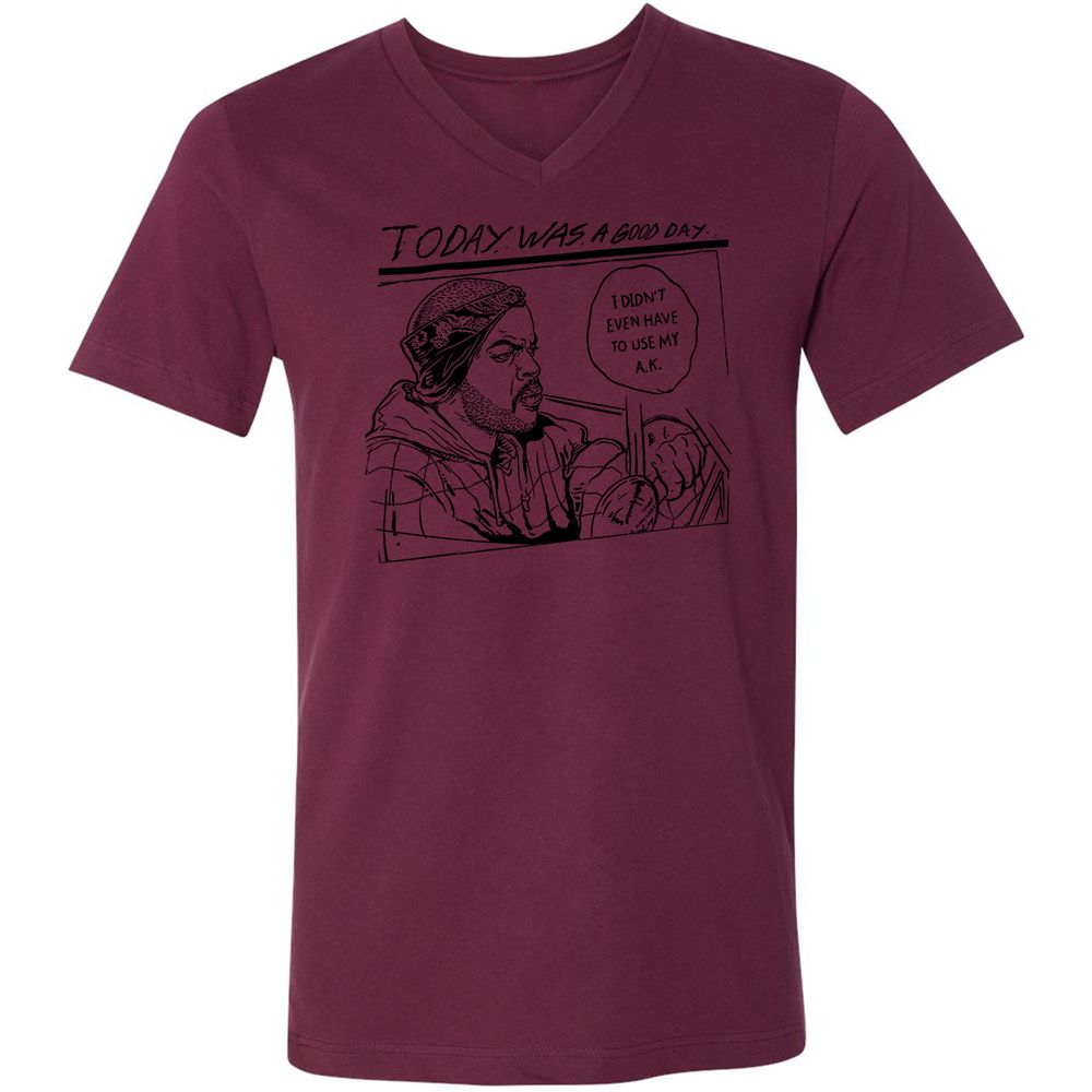 Unisex V-Neck T-Shirt - FKAZEEUL - Maroon - 6