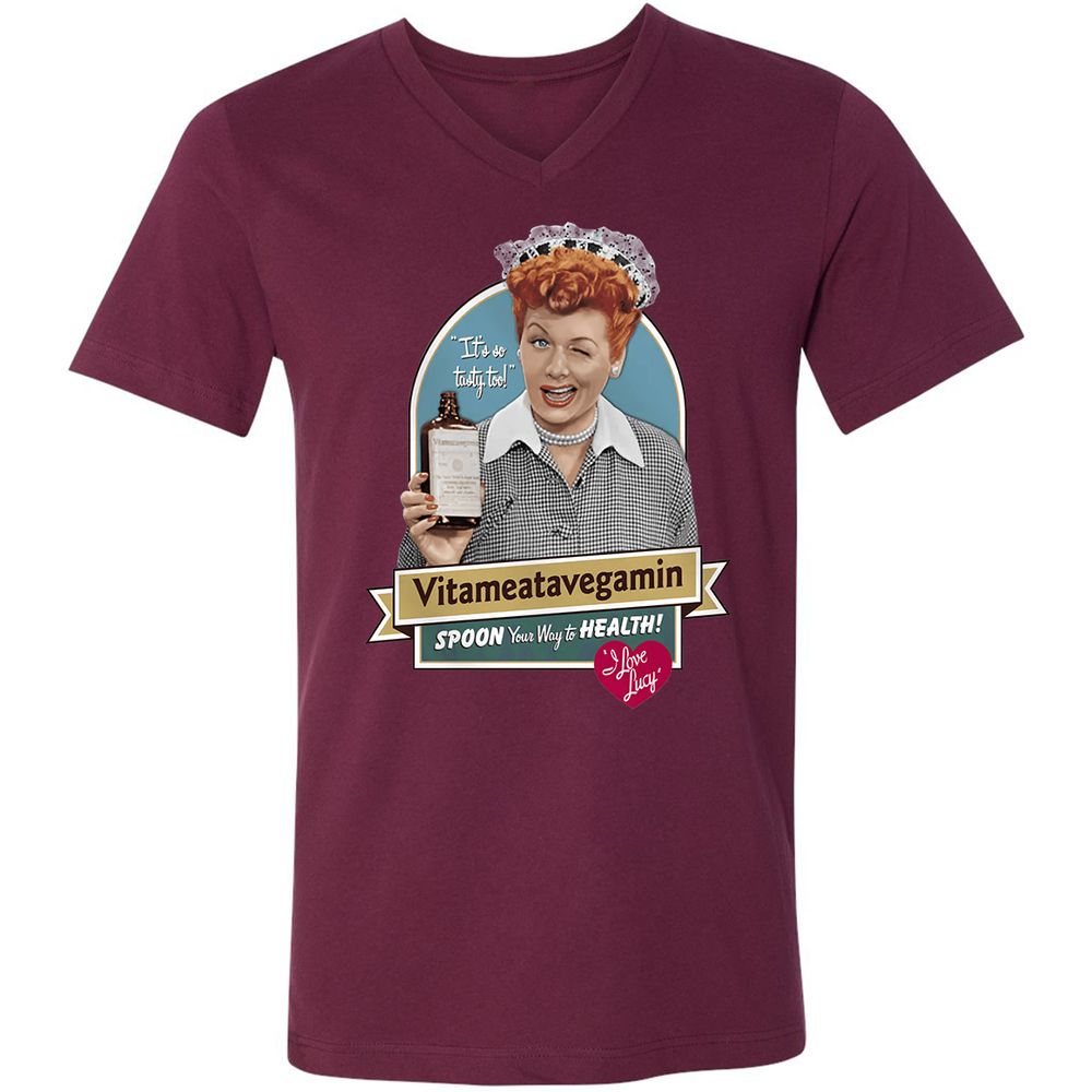 Unisex V-Neck T-Shirt - 2GAG99S8 - Maroon - 6