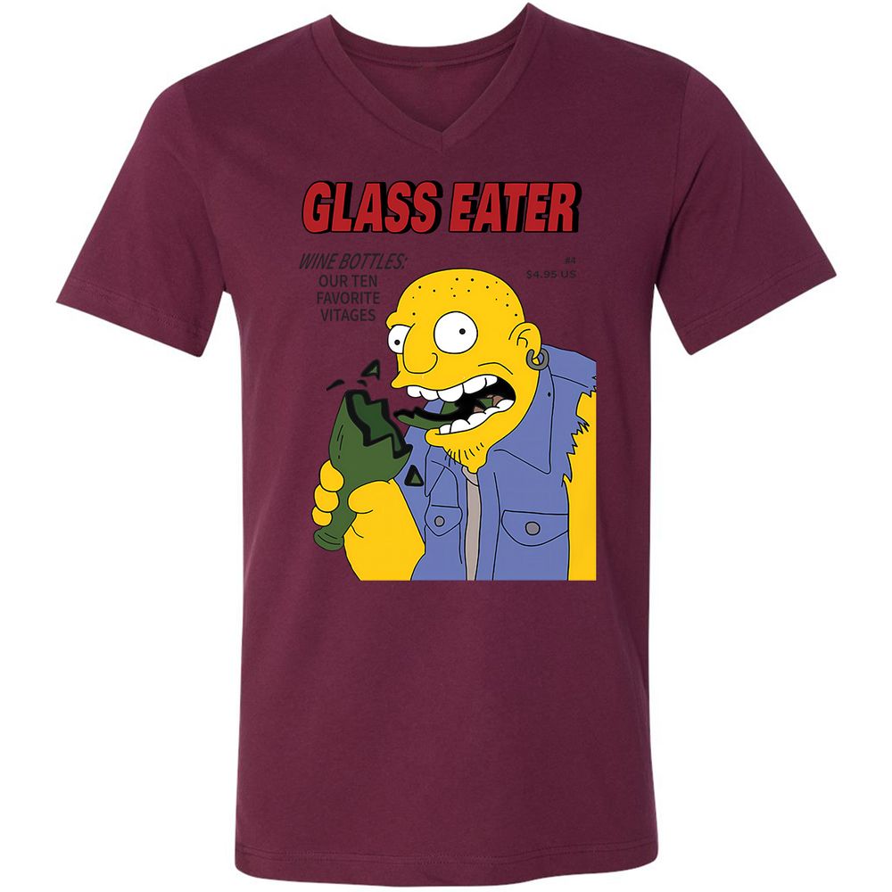 Unisex V-Neck T-Shirt - ATYPLGKN - Maroon - 6
