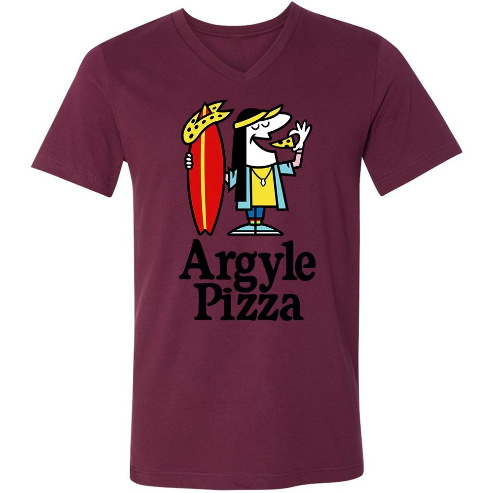 Unisex V-Neck T-Shirt - LXGNRA4V - Maroon - 6