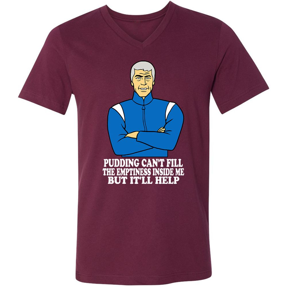Unisex V-Neck T-Shirt - VR7EXQRH - Maroon - 6