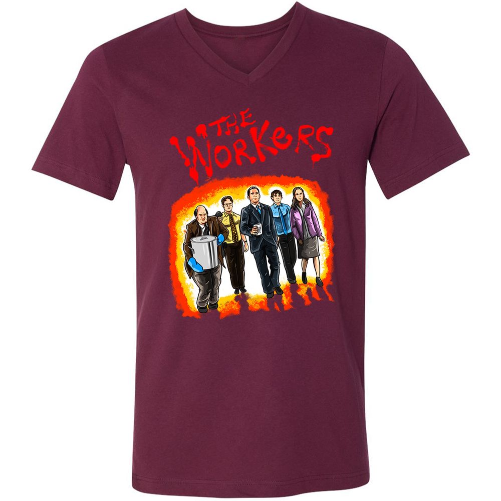 Unisex V-Neck T-Shirt - GPRF7D66 - Maroon - 6