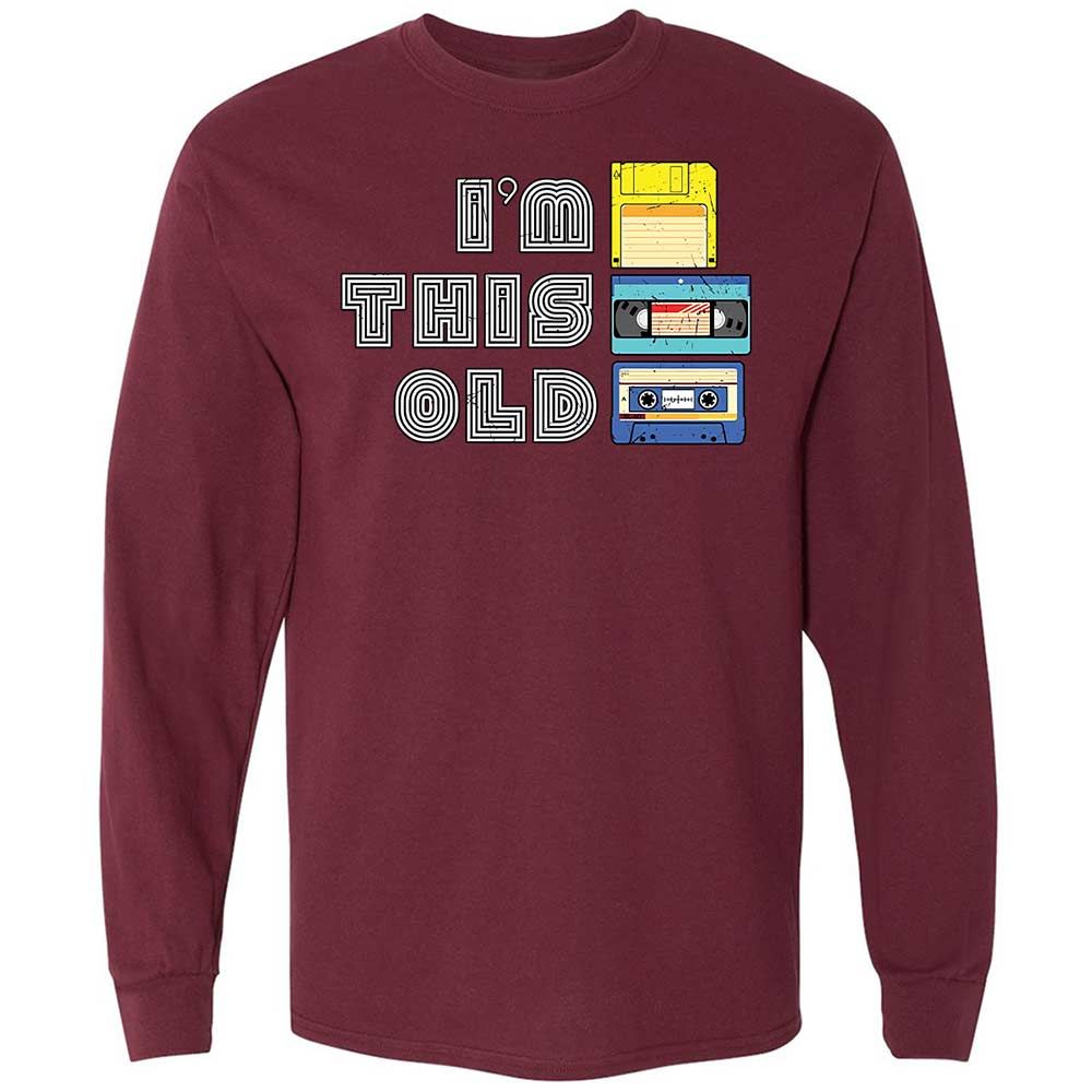 Long Sleeve T-Shirt - Black - Maroon - 6