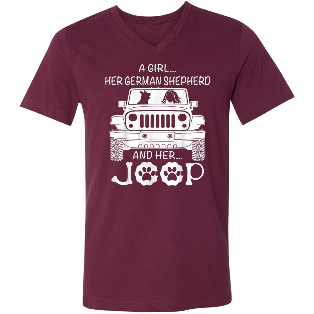 Unisex V-Neck T-Shirt - FRBZ83GP - Maroon - 6