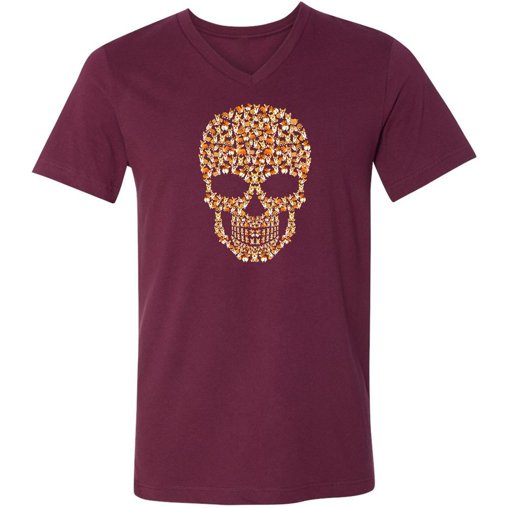 Unisex V-Neck T-Shirt - NXHDLQ9W - Maroon - 6