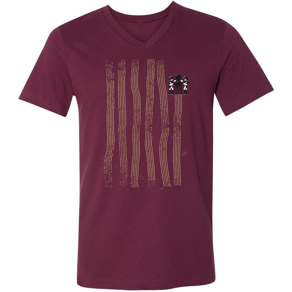 Unisex V-Neck T-Shirt - C5UD6S76 - Maroon - 6