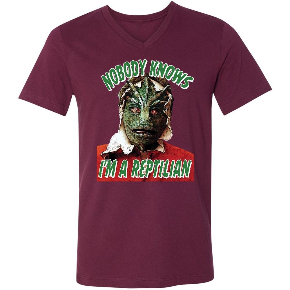 Unisex V-Neck T-Shirt - 3BEGK8AX - Maroon - 6
