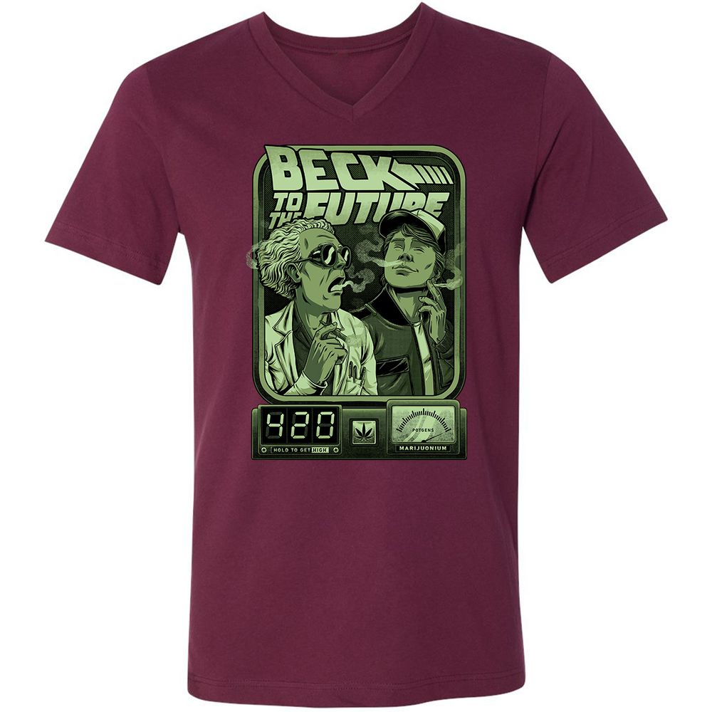 Unisex V-Neck T-Shirt - JW7P7JHN - Maroon - 6