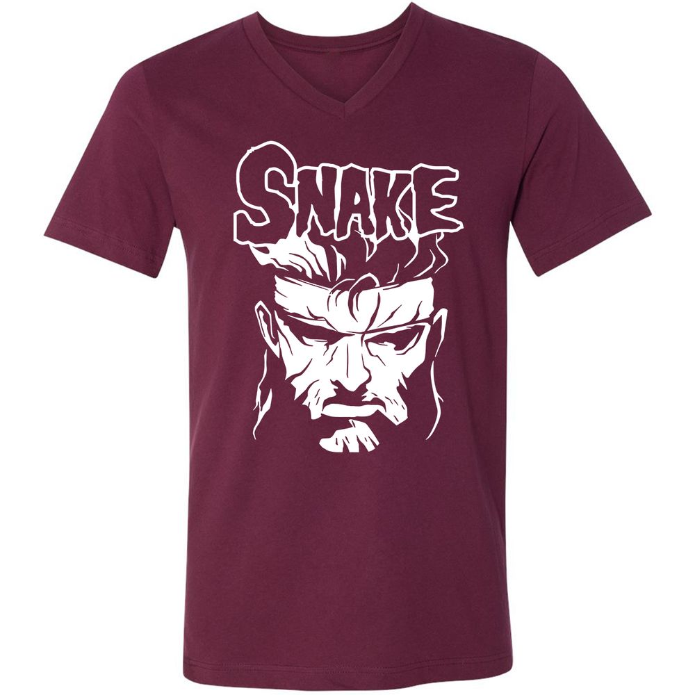 Unisex V-Neck T-Shirt - ZTK3PMDY - Maroon - 6