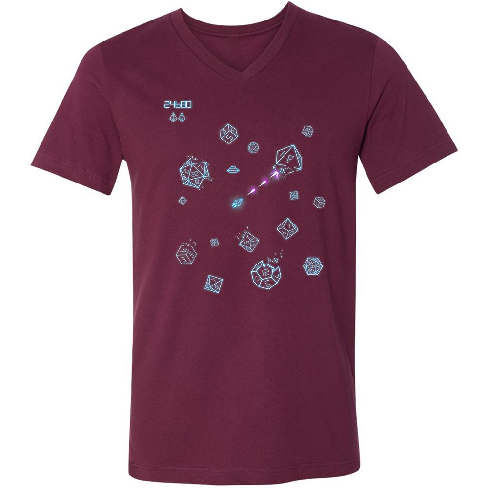 Unisex V-Neck T-Shirt - 65JWCWY1 - Maroon - 6
