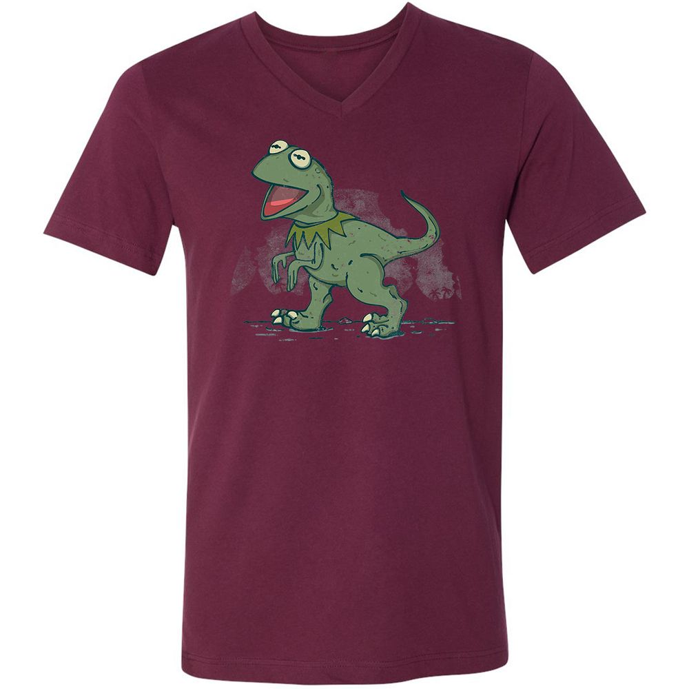 Unisex V-Neck T-Shirt - N9DV84NF - Maroon - 6