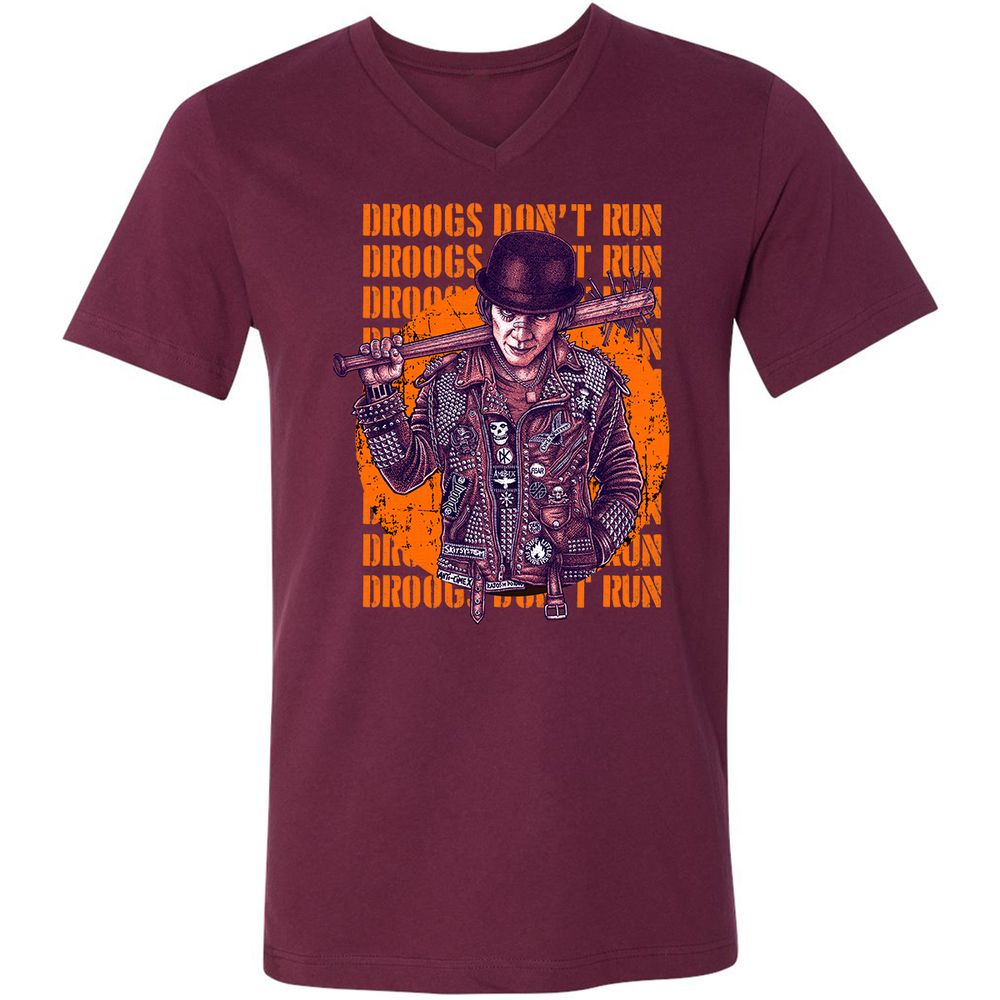 Unisex V-Neck T-Shirt - XTT2PRCQ - Maroon - 6