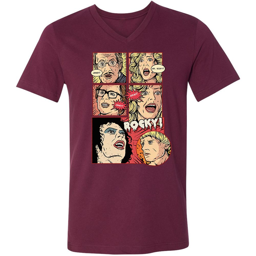 Unisex V-Neck T-Shirt - YL2EF6FS - Maroon - 6