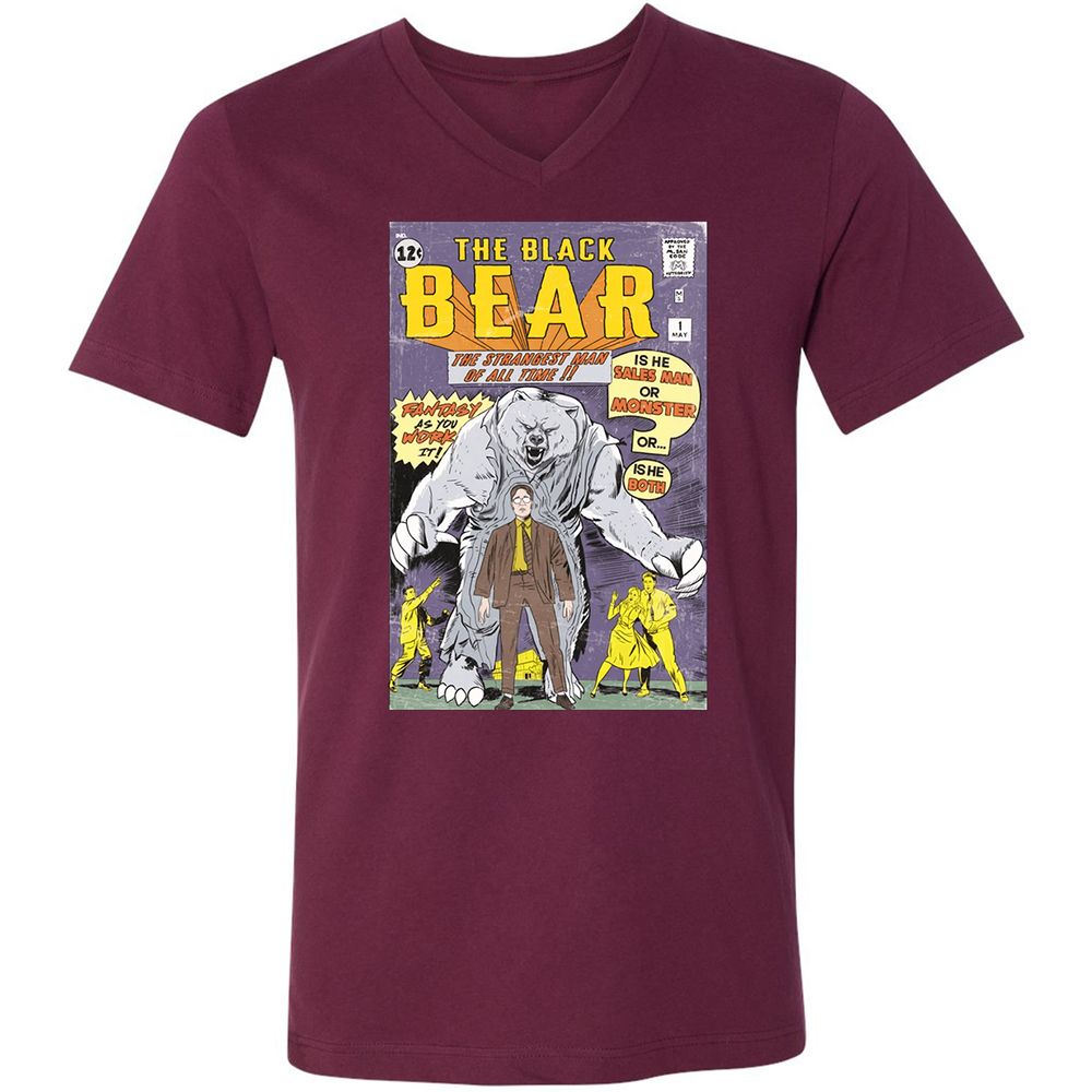 Unisex V-Neck T-Shirt - AZMZ8WSB - Maroon - 6