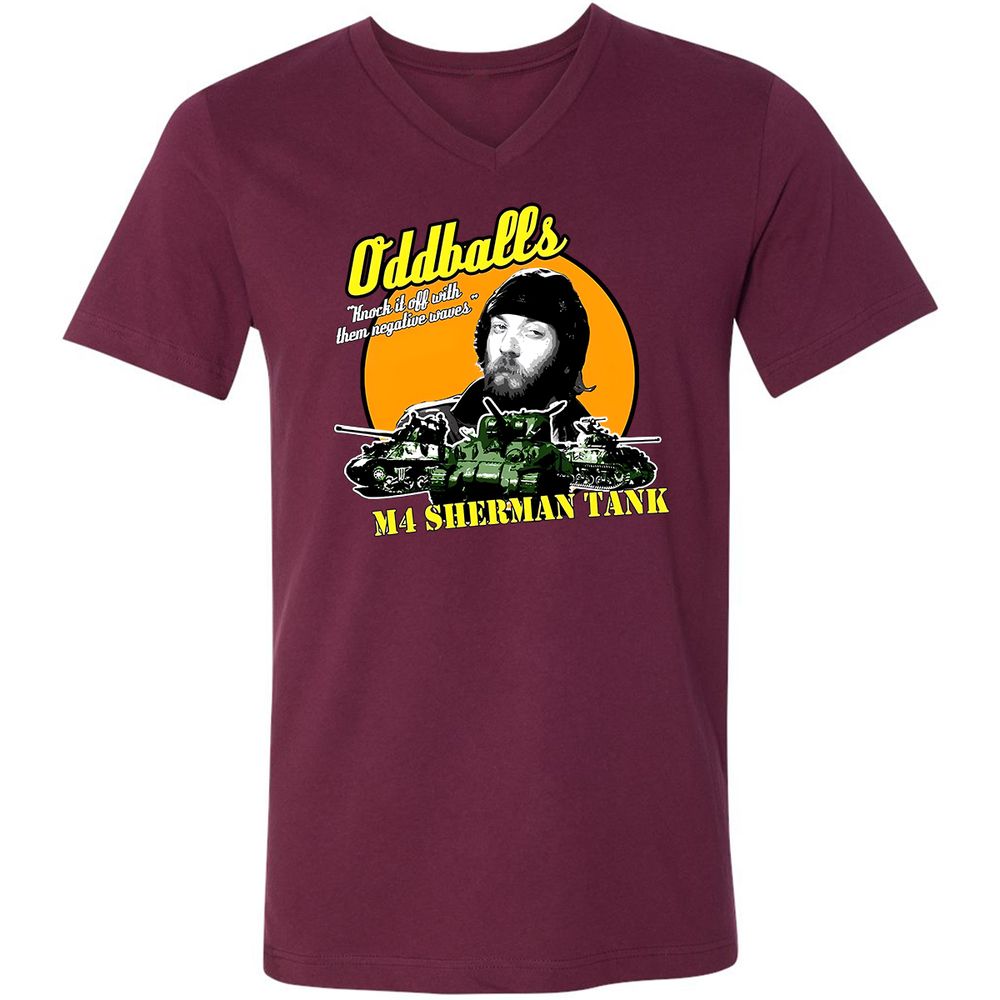 Unisex V-Neck T-Shirt - WXZ3WP88 - Maroon - 6