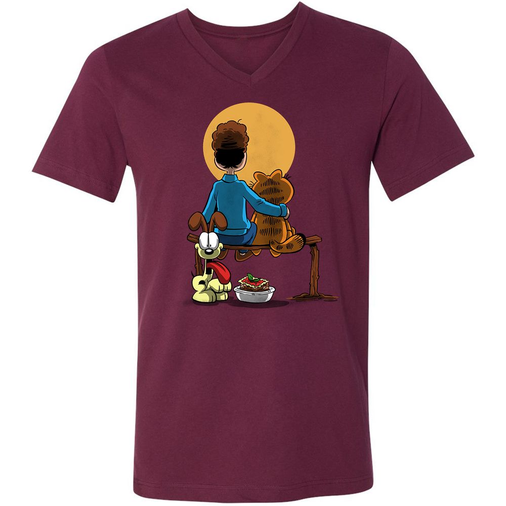 Unisex V-Neck T-Shirt - KMCM6XC1 - Maroon - 6