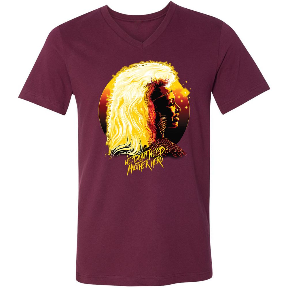 Unisex V-Neck T-Shirt - NJUGH2AF - Maroon - 6