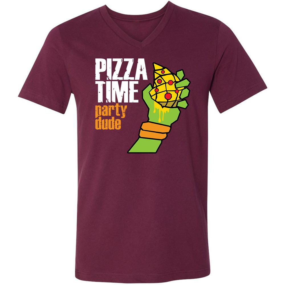 Unisex V-Neck T-Shirt - DJLE7KED - Maroon - 6