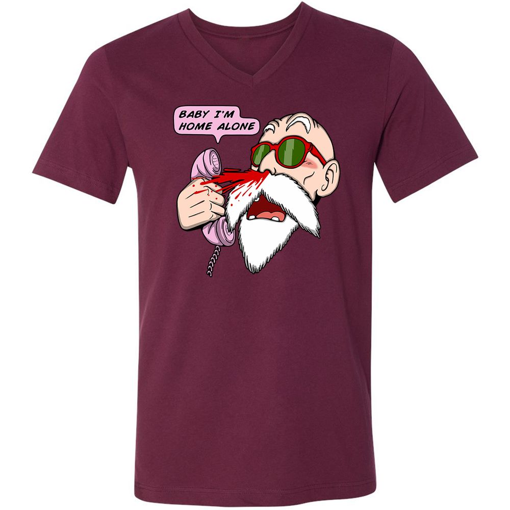 Unisex V-Neck T-Shirt - HH64NSM6 - Maroon - 6