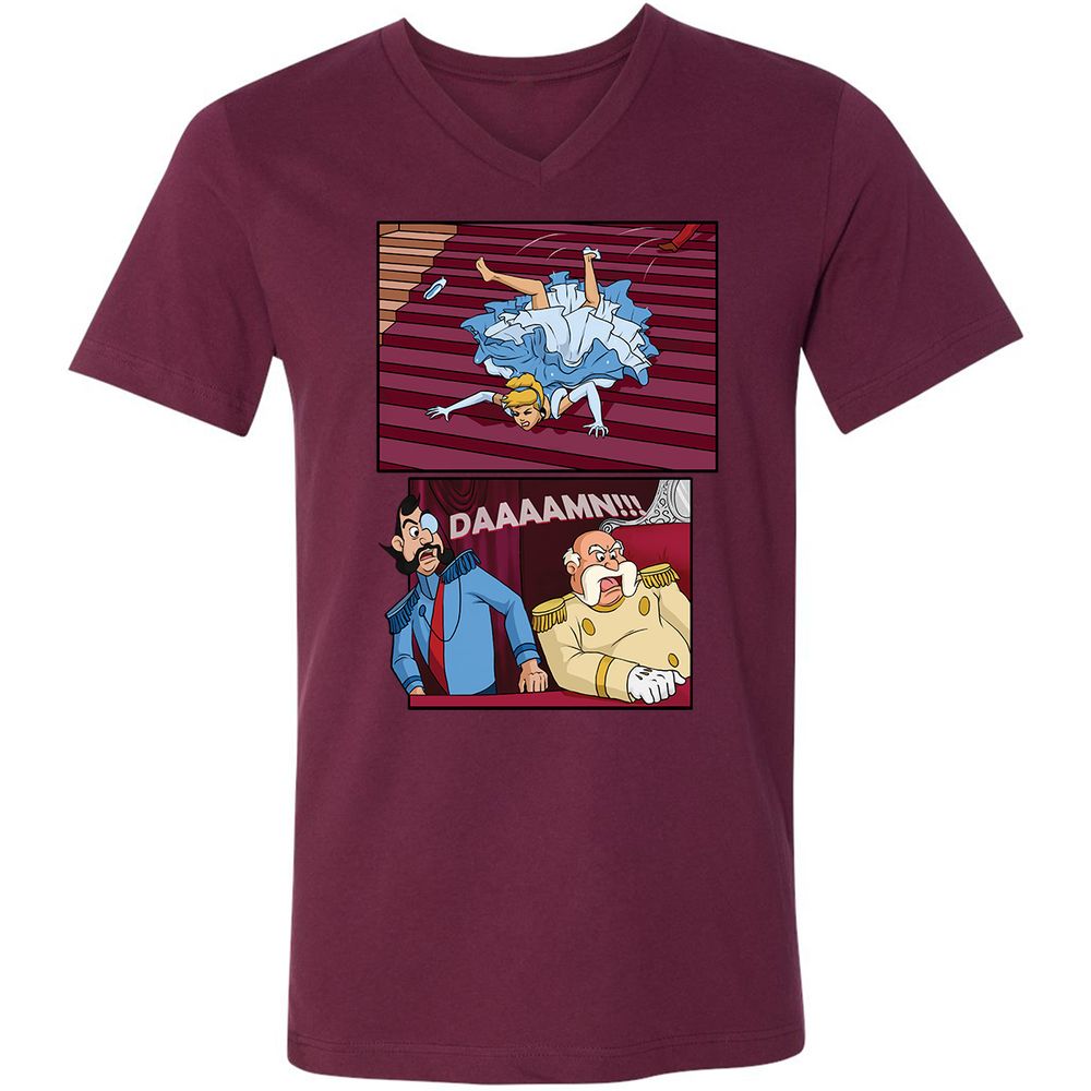 Unisex V-Neck T-Shirt - ZRTJZWB6 - Maroon - 6