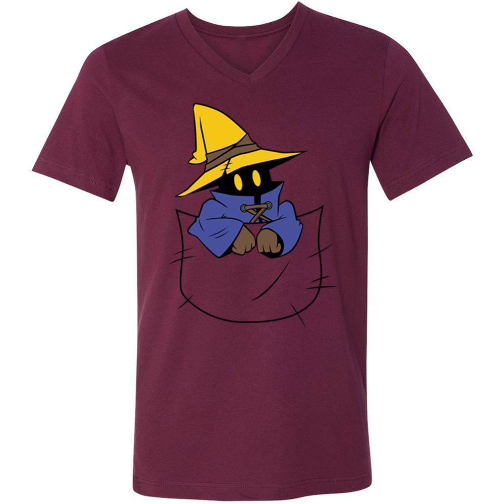 Unisex V-Neck T-Shirt - 6GYFU8KY - Maroon - 6