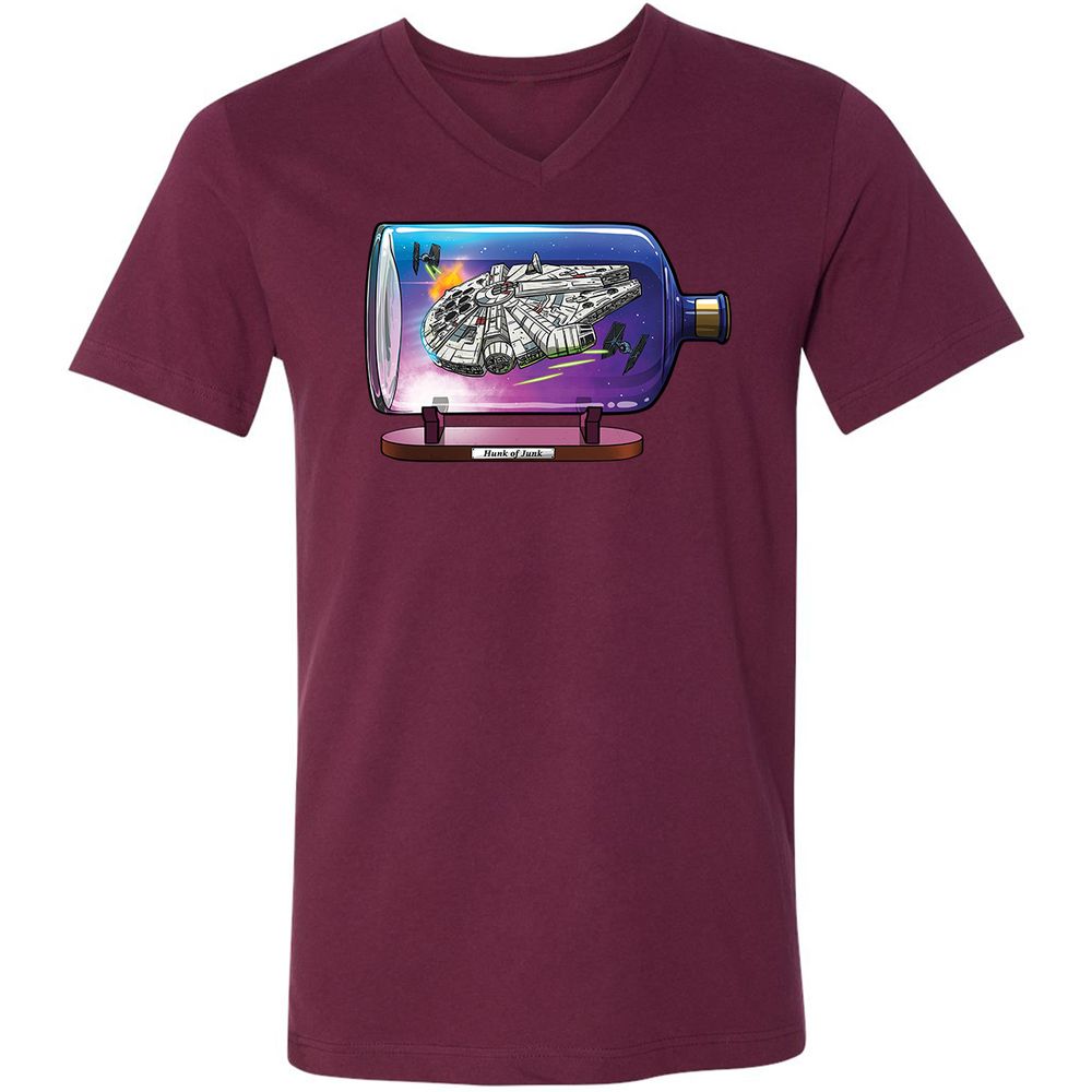 Unisex V-Neck T-Shirt - YPPB3RZW - Maroon - 6