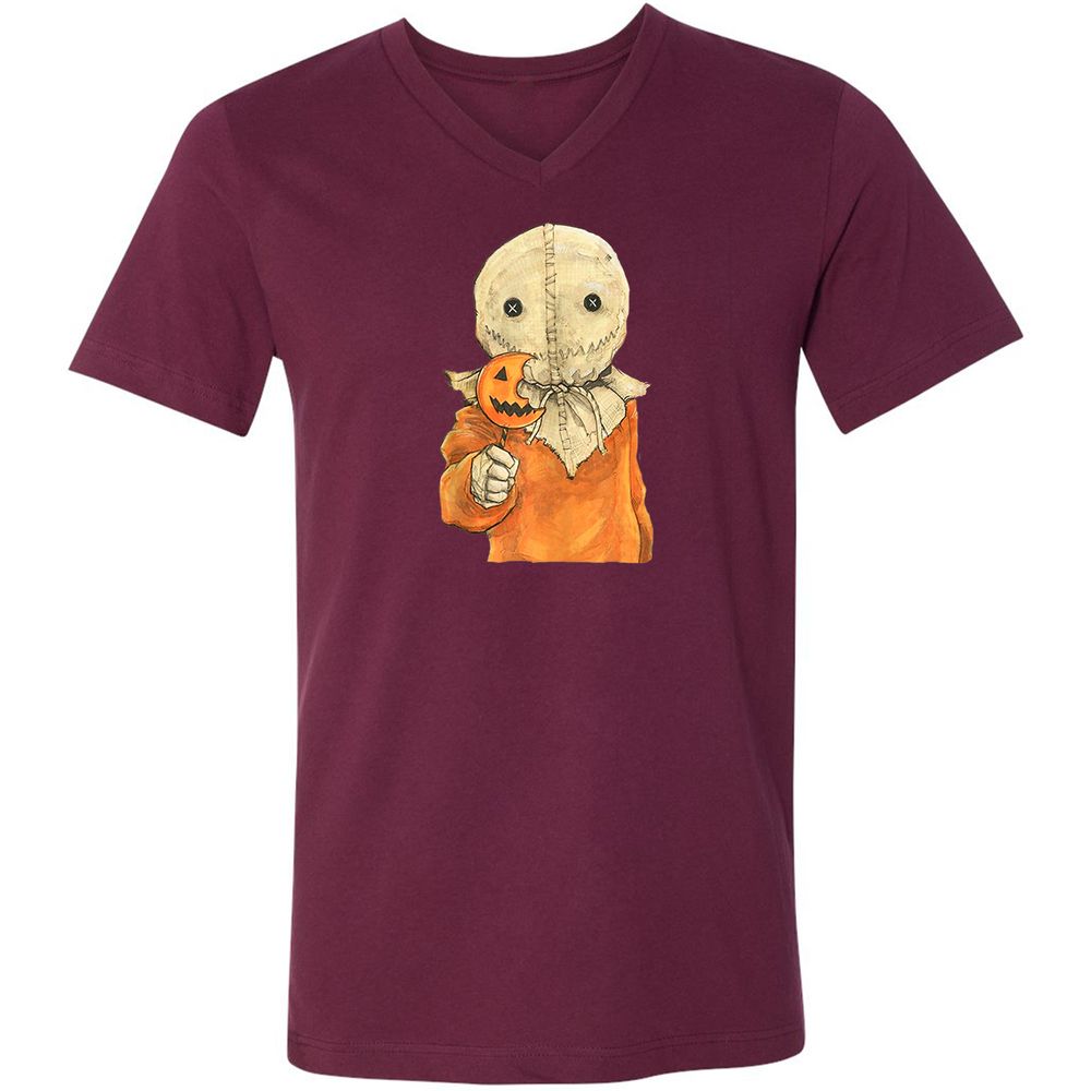 Unisex V-Neck T-Shirt - VNUSNG8E - Maroon - 6