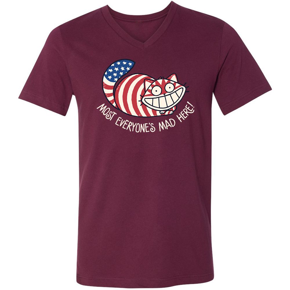 Unisex V-Neck T-Shirt - CPRE4MLA - Maroon - 6