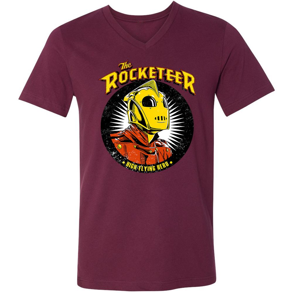 Unisex V-Neck T-Shirt - AAHZVV2L - Maroon - 6