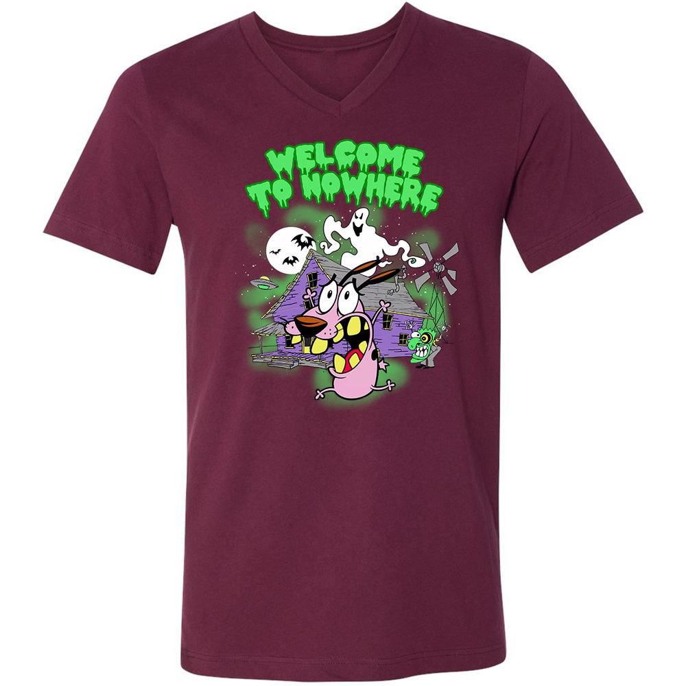 Unisex V-Neck T-Shirt - 3RLZRZQK - Maroon - 6