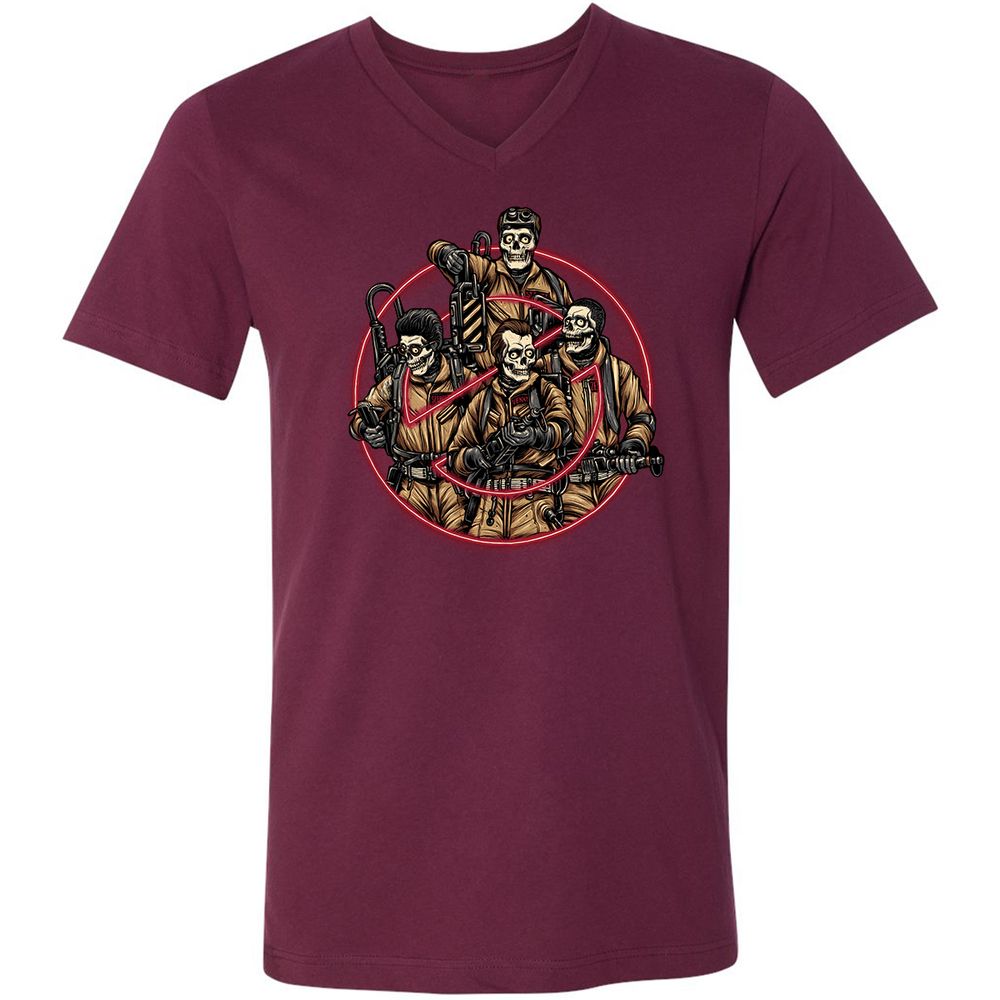 Unisex V-Neck T-Shirt - STEKUBZJ - Maroon - 6