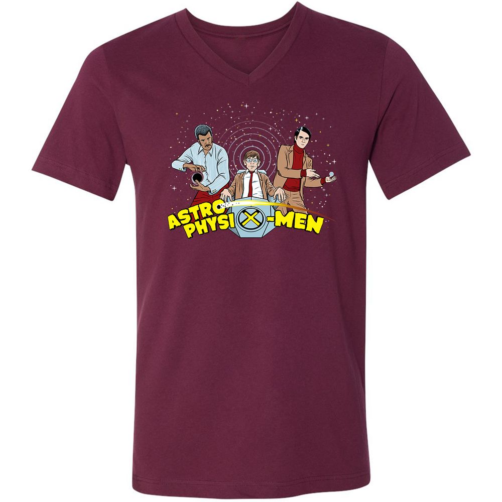 Unisex V-Neck T-Shirt - LW1P2QKU - Maroon - 6