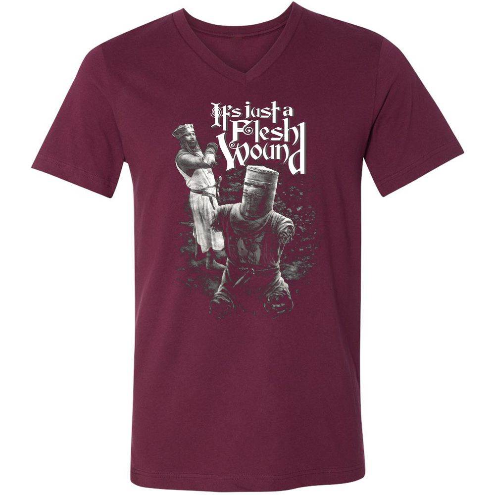 Unisex V-Neck T-Shirt - 3RX4WKVB - Maroon - 6