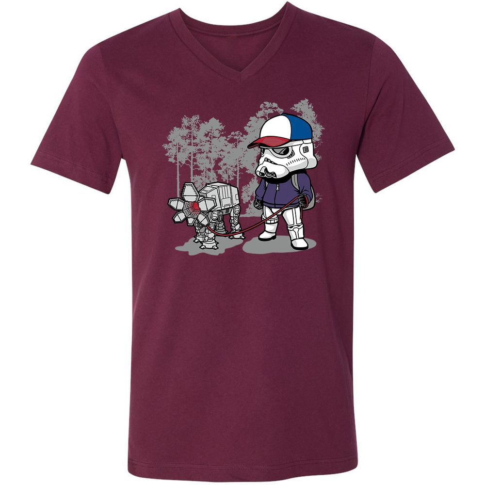 Unisex V-Neck T-Shirt - F8YZJFAJ - Maroon - 6